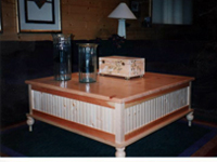 A custom designed and built coffee table by Cabinet Innovations.